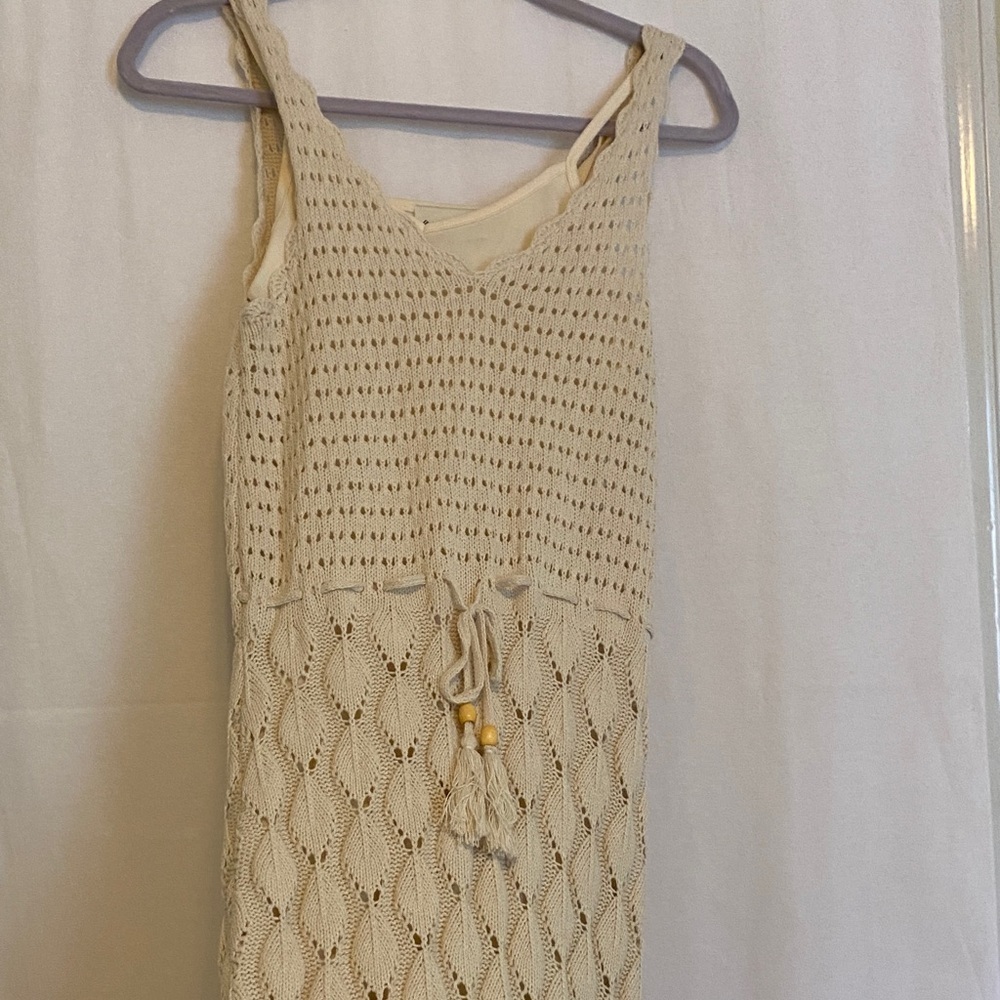 Boho hippie beach Elegant Cream Maxi Dress - Picture 3 of 6